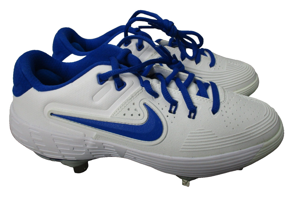 Nike Hyperdiamond 3 Elite Metal Softball Cleats Womens Sz 7 White Blue